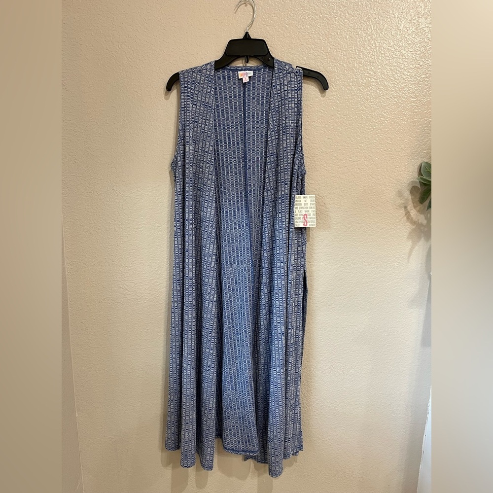 LuLaRoe Women’s Blue Sleeveless Duster NWT Sz S  Chic Business Casual Career